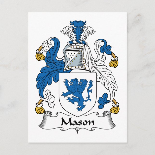 Mason Family Crest Postcard (Front)