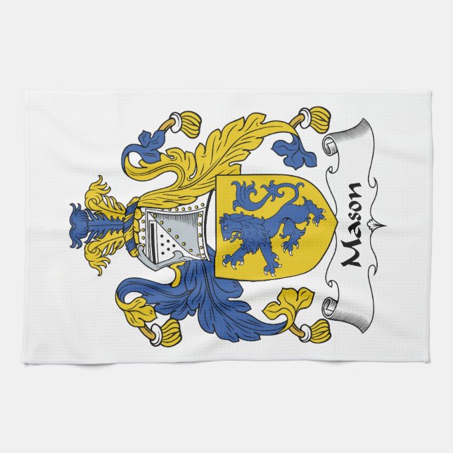 Mason Family Crest Tea Towel (Horizontal)