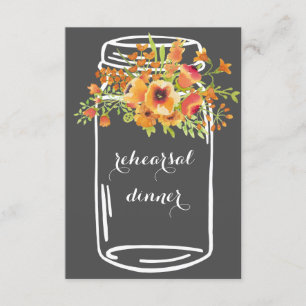 Mason floral rustic rehearsal dinner invitations