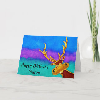 Mason, Happy Birthday silly stag card