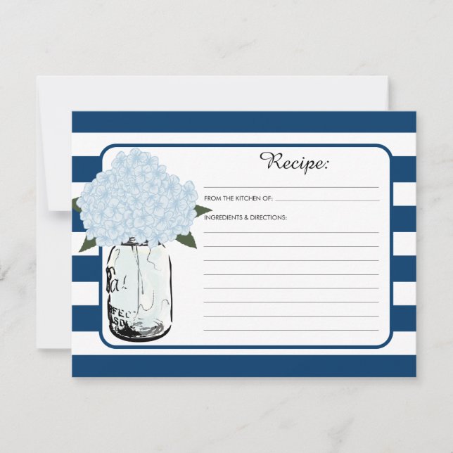 Mason Jar and Blue Hydrangea Bloom Recipe (Front)