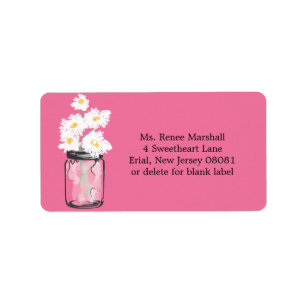 Mason Jar and Daisies Label