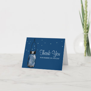 Mason Jar and Fireflies Thank You Card