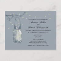 Mason Jar and Fireflies Wedding Invitations