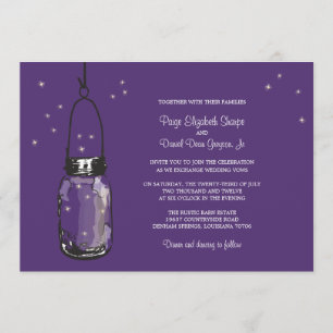 Mason Jar and Fireflies Wedding Invitations