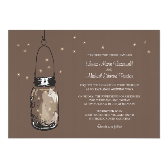 Mason Jar Fireflies Wedding Invitations 9