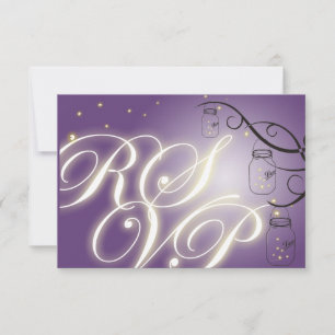 Mason Jar and Firefly RSVP - Purple Grape Card