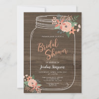 Mason Jar and Flowers Rustic Bridal Shower