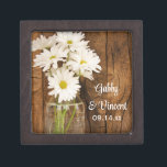 Mason Jar and White Daisies Country Barn Wedding Keepsake Box<br><div class="desc">Personalise the charming Mason Jar and White Daisies Country Barn Wedding Gift Box to create a keepsake gift for the bride or her bridesmaids and bridal party. This elegant little box is also perfect for the ring bearer to carry the wedding bands in down the aisle at your casual yet...</div>