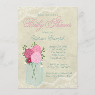 Mason Jar Baby Shower Invitation
