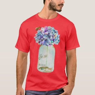 Mason Jar Bee Wildflower Cottagecore Watercolor Vi T-Shirt