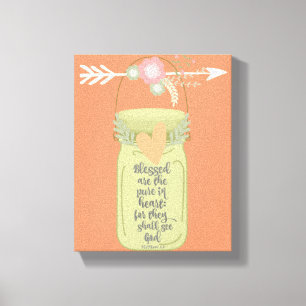 Mason Jar Bible Verse Canvas Print