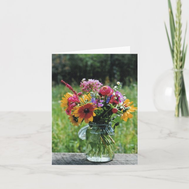 Mason Jar Bouquet Photograph Note Card (Front)
