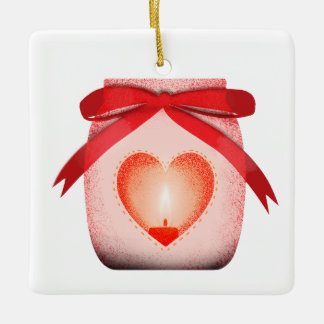 Mason jar candle  ceramic ornament