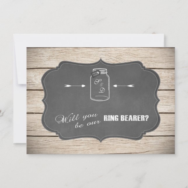 Mason Jar Chalboard Will You Be Our Ring Bearer? (Front)