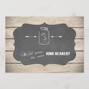 Mason Jar Chalboard Will You Be Our Ring Bearer? Invitation