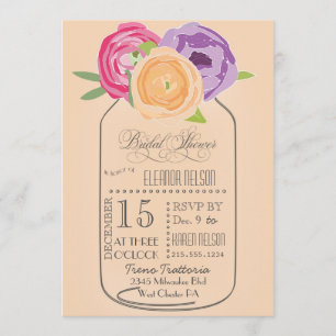 Mason Jar Chalkboard Bridal Shower Invitation