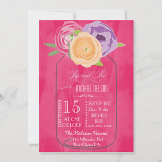 Mason Jar Chalkboard Sip and See Invitation