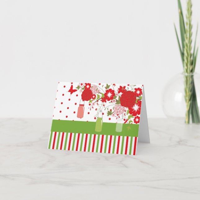 Mason Jar Christmas Thank You Card (Front)