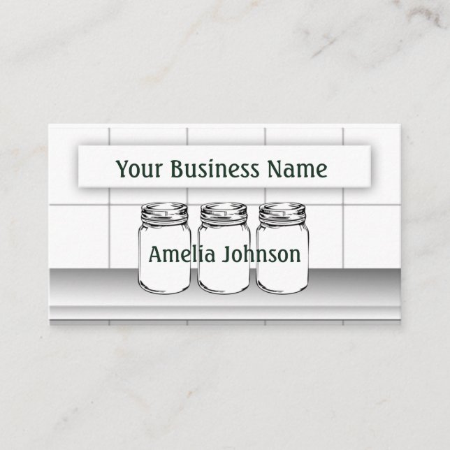 Mason Jar Custom Your Item Modern Business Card (Front)