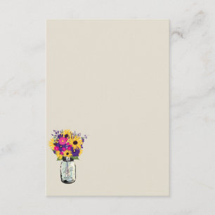 Mason Jar Daisies and Sunflowers   Escort Card