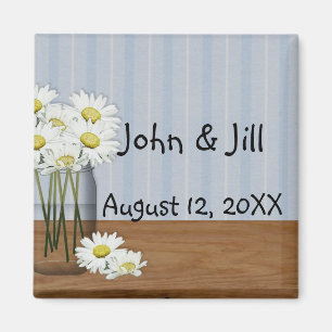 Mason Jar Daisies Favour Magnet