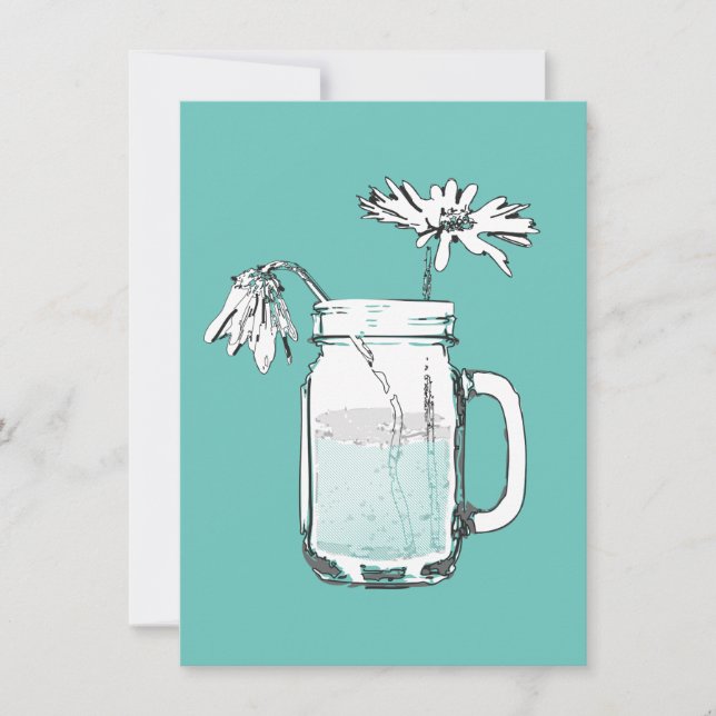 mason jar daisies invitation (Front)
