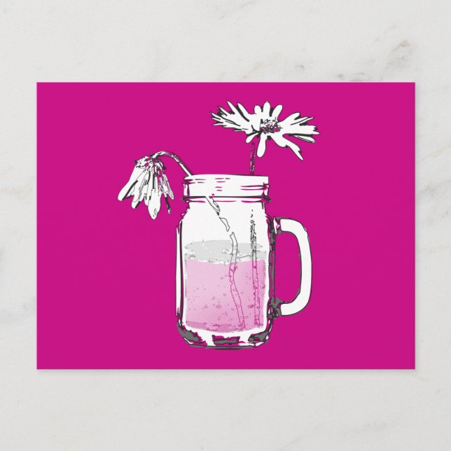 mason jar daisies postcard (Front)