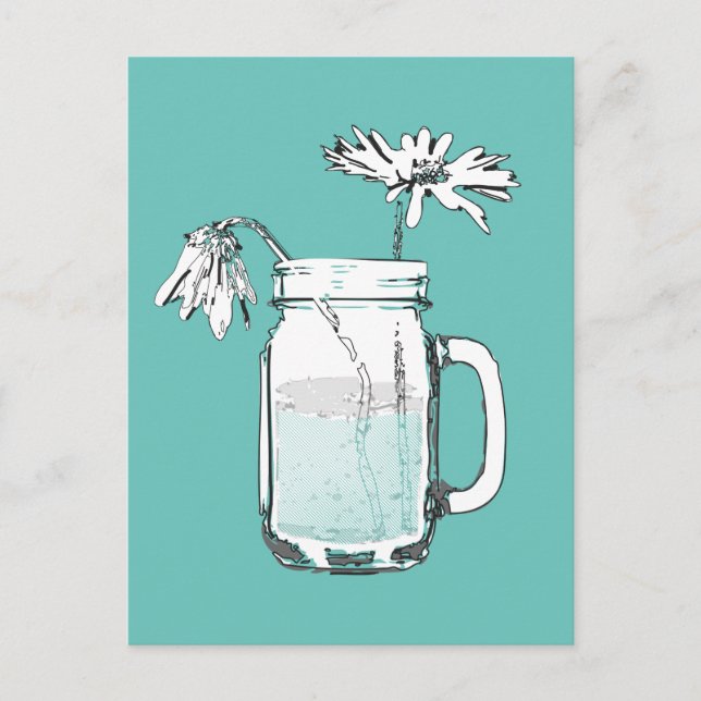 mason jar daisies postcard (Front)