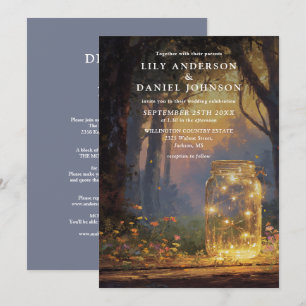 Mason Jar Enchanted Forest All In One Wedding Invitation