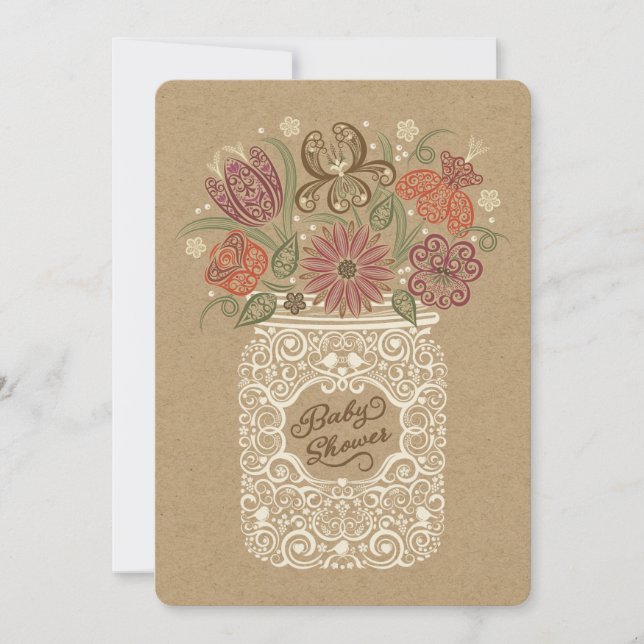 Mason Jar Fall Baby Shower Invitation (Front)