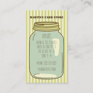 Mason Jar Farm Store Hours Business Card