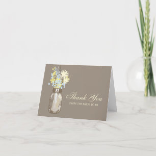 Mason Jar filled with Wildflowers Thank You Card