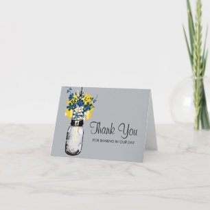 Mason Jar filled with Wilflowers Thank You Card