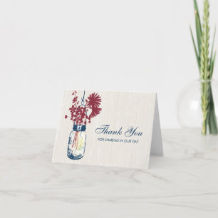 Mason Jar filled with Wilflowers Thank You Card