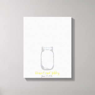 Mason Jar Fire Flies Wedding Fingerprint Guestbook