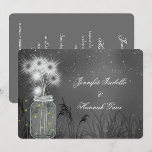 Mason Jar, Fireflies, Chalkboard, Wedding Invite