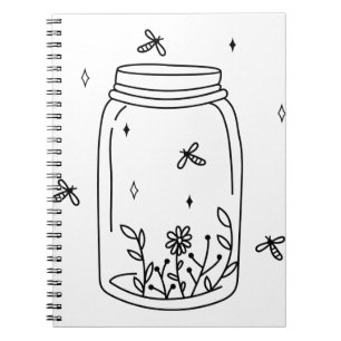 Mason Jar Fireflies Notebook