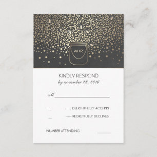 Mason Jar Fireflies Rustic Wedding RSVP Card
