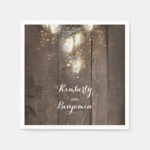 Mason Jar Firefly Lights Rustic Country Napkin