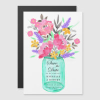 Mason Jar Floral Bouquet Save the Date