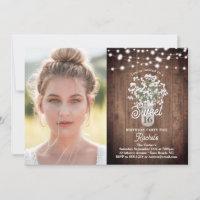Mason Jar, Flowers, Lights Sweet 16 Birthday Photo