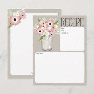 Mason Jar Flowers Recipe Card