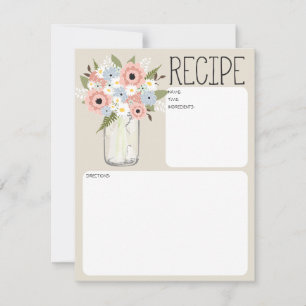 Mason Jar Flowers Recipe Card