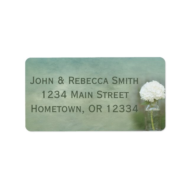 Mason Jar Hydrangea Rustic Country Vintage Label (Front)