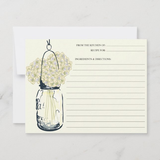 Mason Jar & Hydrangeas Recipe Card (Front)