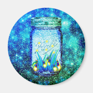 Mason jar lightning bug glowing firefly  magnet