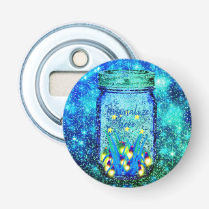 Mason jar lightning bug glowing firefly magnet bottle opener