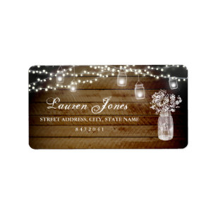 Mason Jar Lights Rustic Address Labels