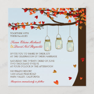Mason Jar Oak Tree Wedding Invite [Day]